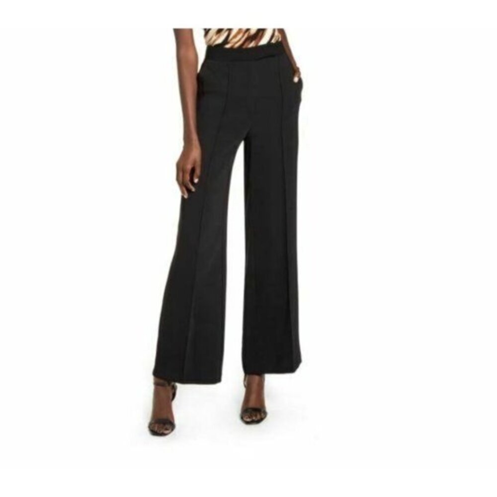 TOPSHOP Pants Pintuck High Waist Wide Leg Black Dress Pants Trousers Sz 6 NEW
